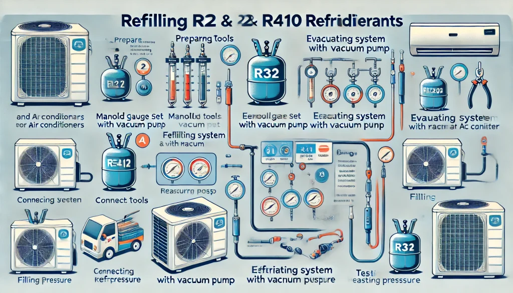 Cara Pengisian Freon R32 dan R410 pada AC
